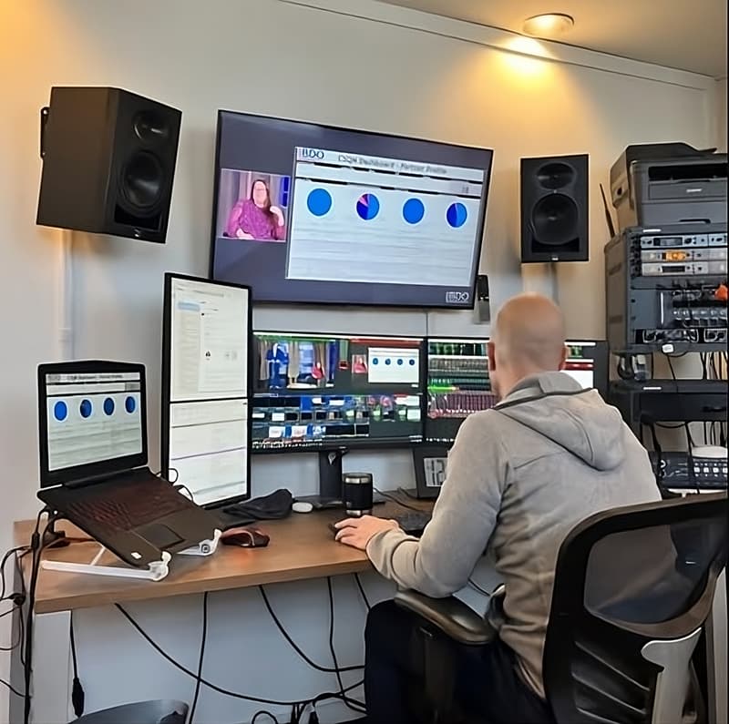 Mike Dawson working on virtual production in studio